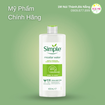 HOT UK CTY Nước Tẩy Trang Simple Kind To Skin Micellar Cleansing Water 400ml